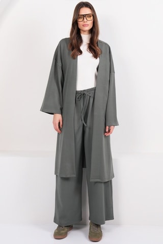 Kimono y pantalón palazzo - Caqui