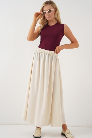 Falda larga - Beige