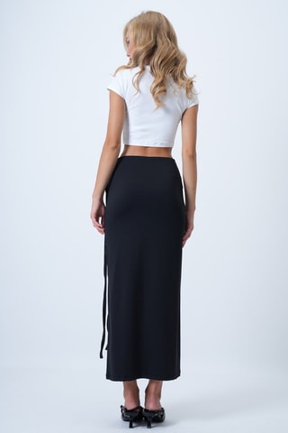 Falda de tubo de talle alto - Negro