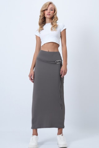 Falda de tubo de talle alto - Gris