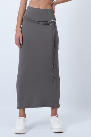 Falda de tubo de talle alto - Gris