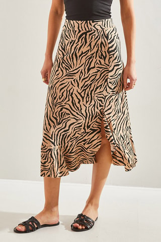 Falda midi - Beige
