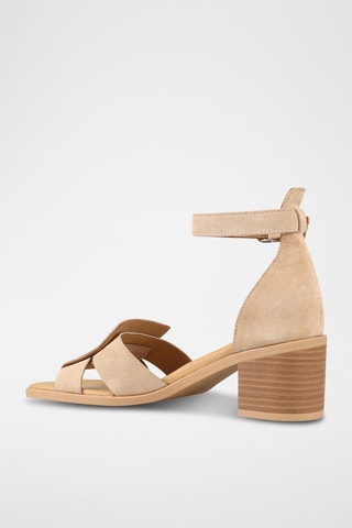 Sandalias de piel de tacón - Beige