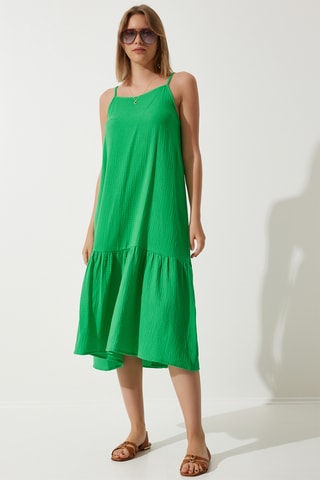 Vestido midi sin mangas - Verde