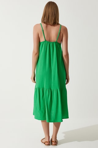 Vestido midi sin mangas - Verde
