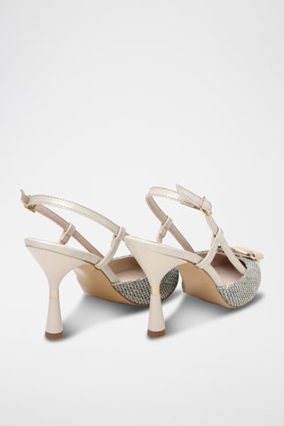 Zapatos con brillo de tacón - Beige