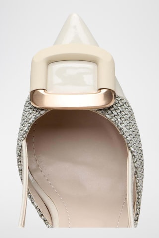 Zapatos con brillo de tacón - Beige
