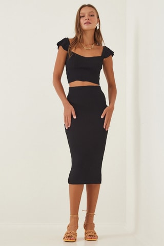 Vestido midi - Negro