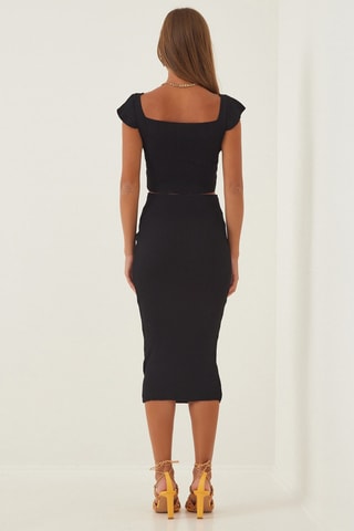 Vestido midi - Negro