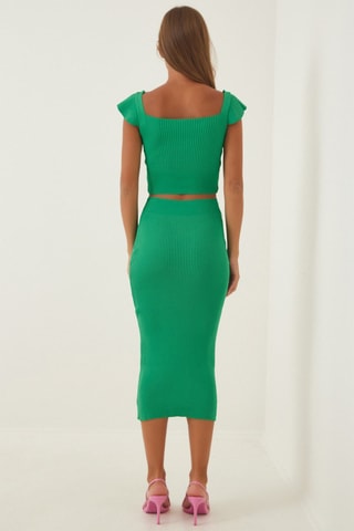 Crop top y falda - Verde
