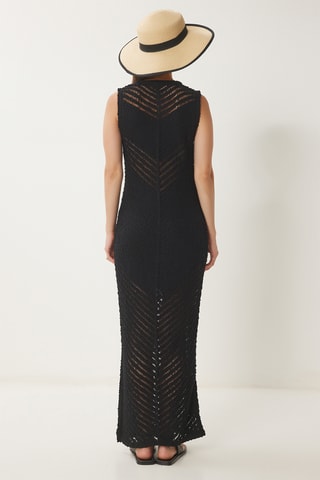 Vestido largo sin mangas - Negro