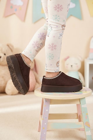 Zapatillas con plataforma - Marrón