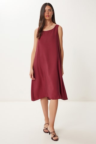 Vestido trapecio sin mangas - Burdeos