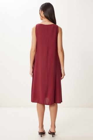 Vestido trapecio sin mangas - Burdeos