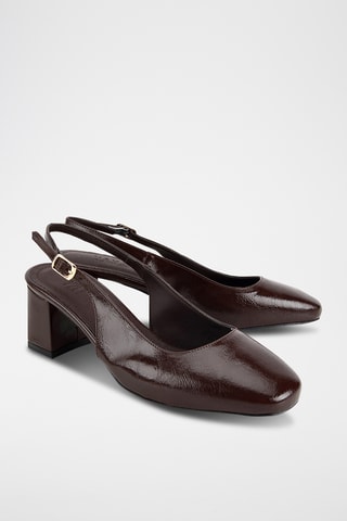 Zapatos con brillo de tacón - Marrón
