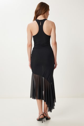 Vestido midi sin mangas - Negro