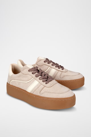 Zapatillas con plataforma - Beige