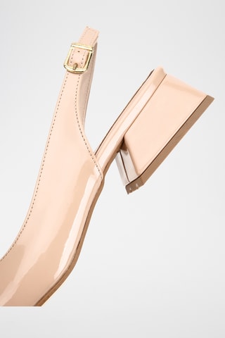 Zapatos con brillo de tacón - Beige