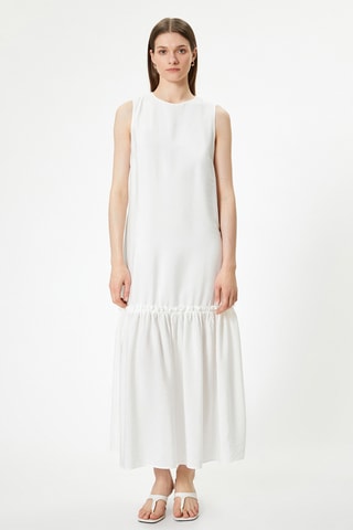 Vestido largo sin mangas - Crudo