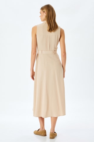 Vestido camisero sin mangas - Crudo