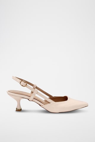 Zapatos con brillo de tacón - Beige