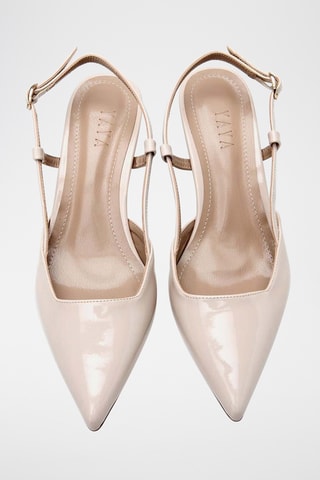 Zapatos con brillo de tacón - Beige