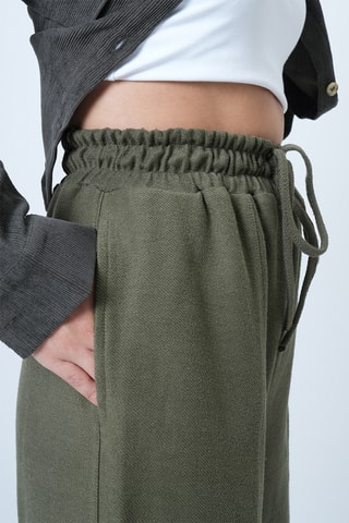 Pantalón de tiro alto - Caqui