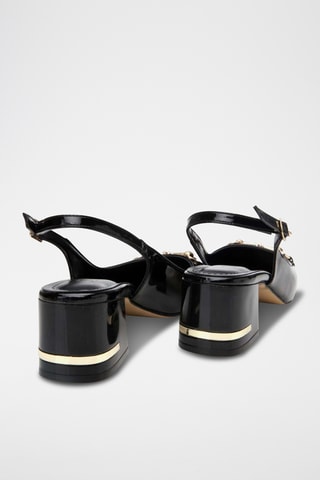 Zapatos con brillo de tacón - Negro