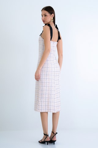 Vestido midi sin mangas - Blanco