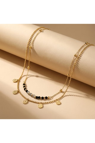Collar de doble vuelta - Ágatas y labradoritas