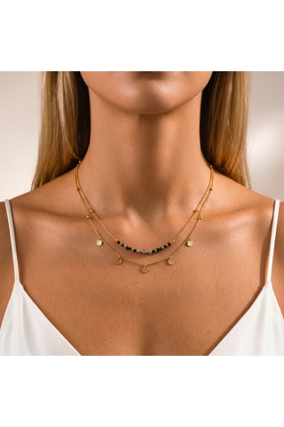 Collar de doble vuelta - Ágatas y labradoritas