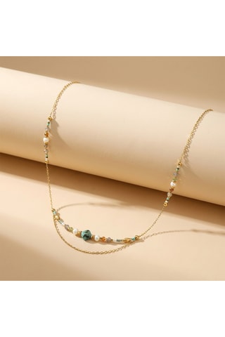 Collar - Turquesas, cuarzo, perlas japonesas y perlas cultivadas de agua dulce