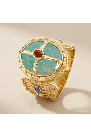 Anillo - Amazonita y granate