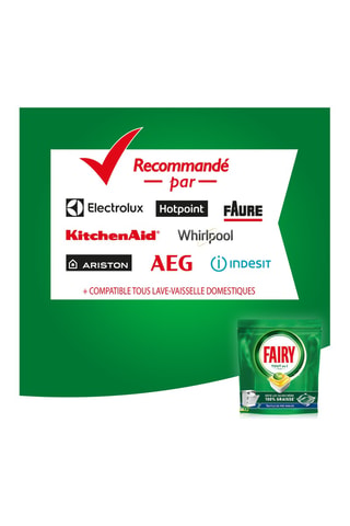 Capsules lave-vaisselle tout en 1 Fairy citron - 56 tablettes