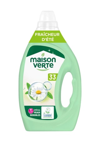 Lessive détachante Fraîcheur d'été Maison Verte - 33 lavages - 1,48 l