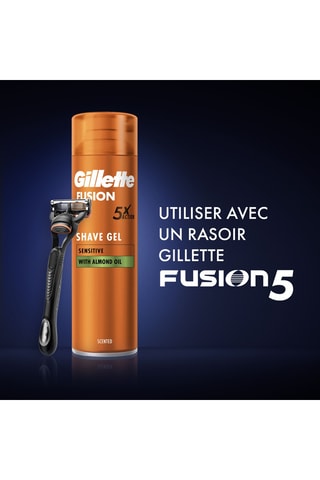 Gel à raser ultra sensible fusion  Gillette - Peaux sensibles - 200 ml