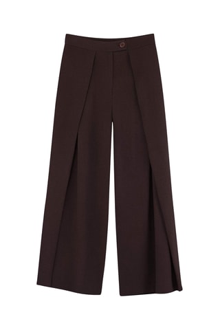 Pantalón barrel de lino - Marrón oscuro