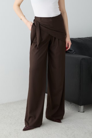 Pantalón cruzado - Marrón