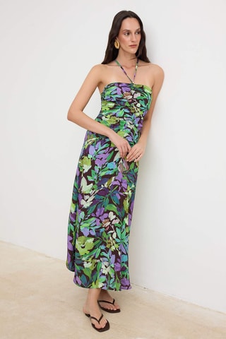 Vestido recto - Verde y multicolor