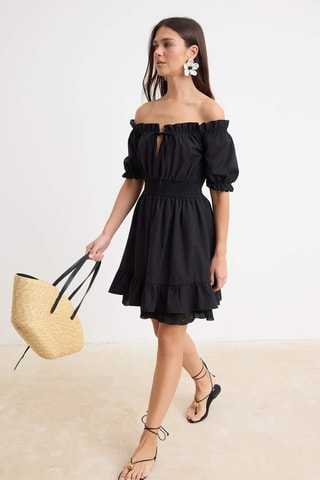 Vestido evasé - Negro