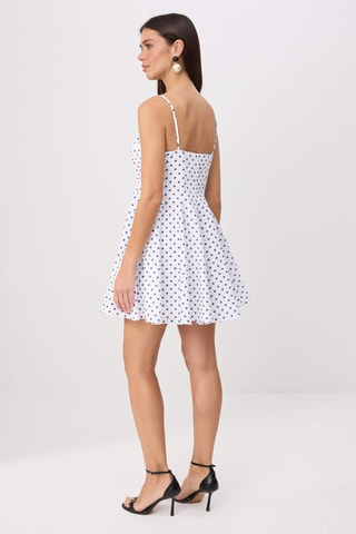 Vestido evasé - Azul marino y multicolor