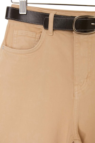 Vaquero wide leg de tiro alto - Beige