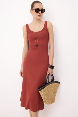 Vestido midi - Naranja