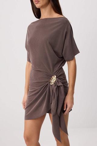 Vestido evasé - Marrón claro