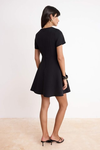 Vestido evasé - Negro