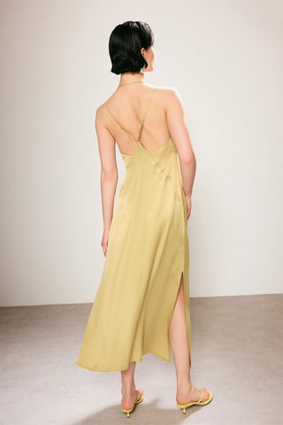 Vestido recto de lana - Verde