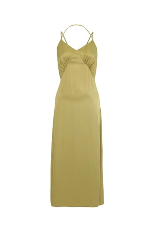 Vestido recto de lana - Verde