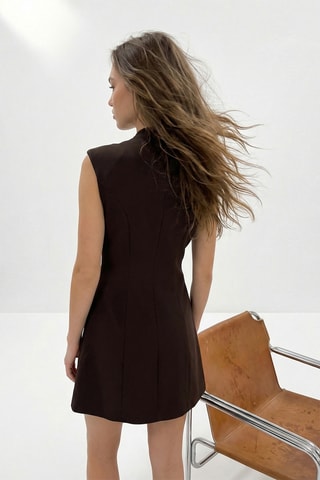 Vestido recto - Marrón