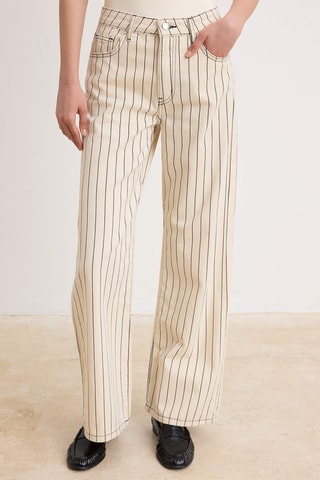 Vaquero wide leg de tiro alto - Multicolor