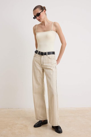 Vaquero wide leg de tiro alto - Multicolor